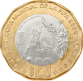 Mexico FIFA World Cup 2026 20 Pesos Coin UNC—MEXICO CITY—CMDX—Angel