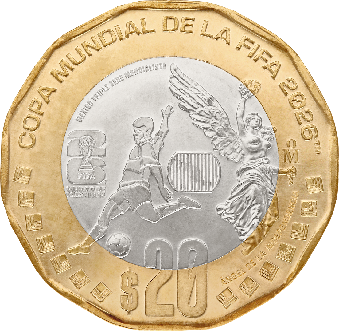 Mexico FIFA World Cup Set of 4 Bimetallic Coins 20 Pesos 2026 UNC—All 3 Cities + Jaguar/Butterflies
