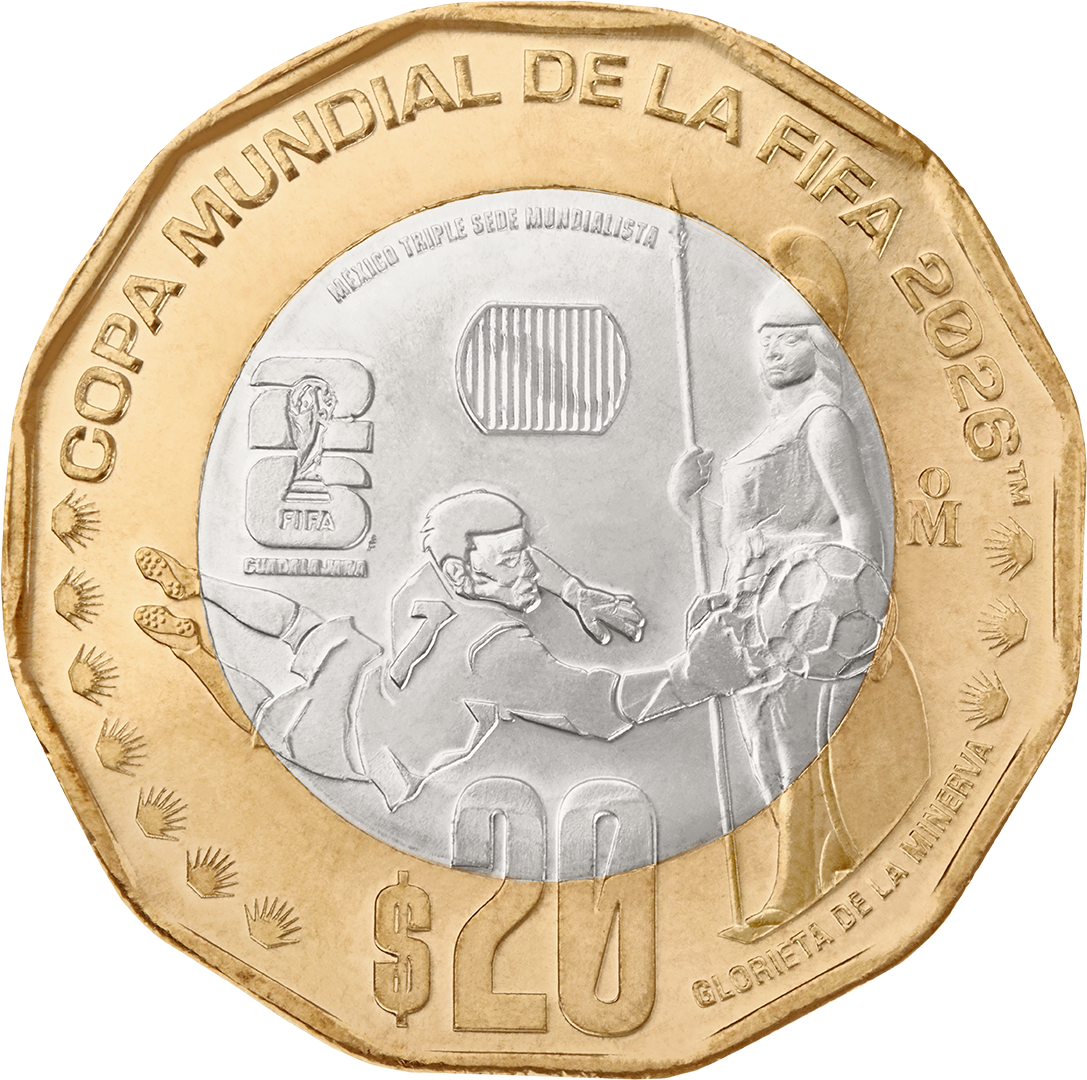 Mexico FIFA World Cup Set of 4 Bimetallic Coins 20 Pesos 2026 UNC—All 3 Cities + Jaguar/Butterflies