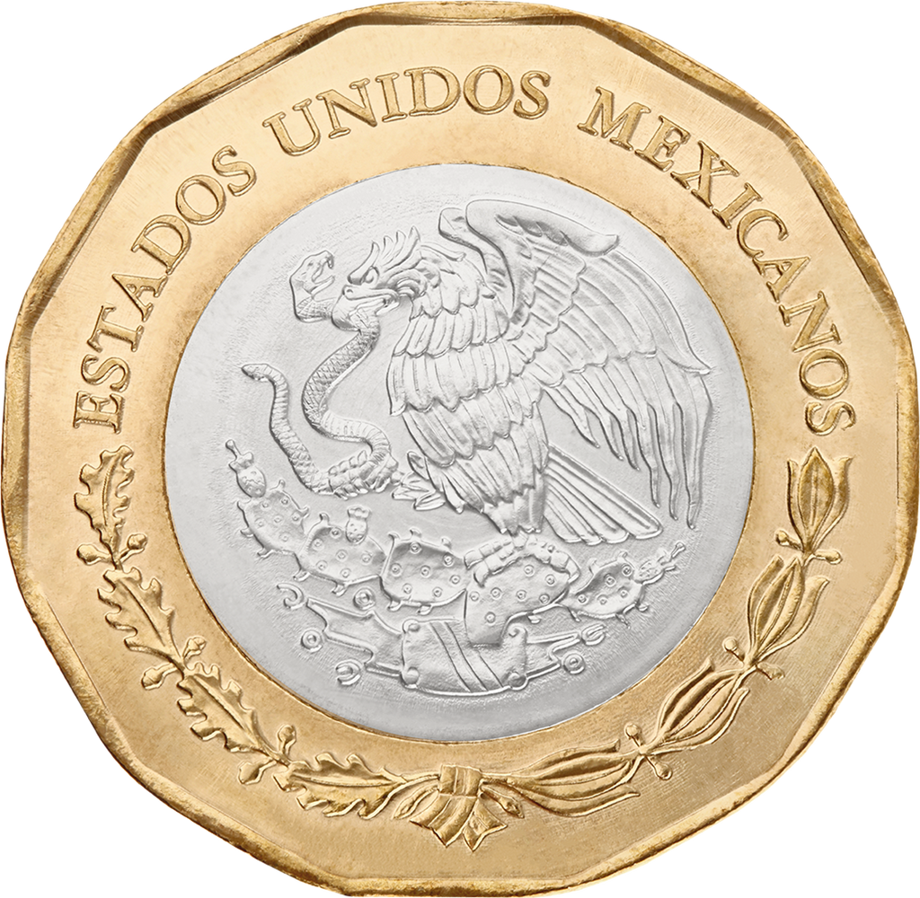 Mexico FIFA World Cup 2026 20 Pesos Bimetallic Coin UNC—Jaguar—Butterflies—Ball