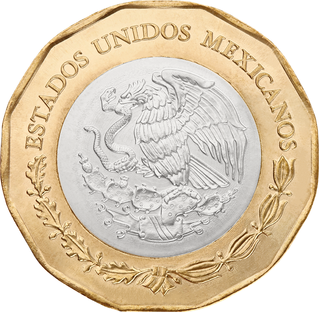 Mexico FIFA World Cup 2026 20 Pesos Bimetallic Coin UNC—Jaguar—Butterflies—Ball