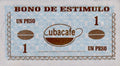 Caribbean Coffee Bono Cubacafé N#416718 1 Peso 1995-1998—Crisp Cancelled—Coffee Coupon