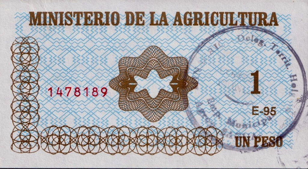 Caribbean Coffee Bono Cubacafé N#416718 1 Peso 1995-1998—Crisp Cancelled—Coffee Coupon
