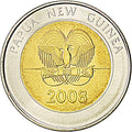 Papua New Guinea KM#51 2 Kina 2008 UNC Bimetallic—35th Anniversary Central Bank