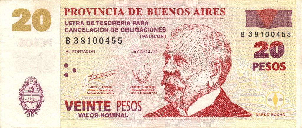 Argentina-Buenos Aires P-S2314 20 Pesos (2001-2) VF  Buenos Aires-Emergency Money