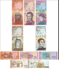 Venezuela 5 pcs Set—including 1 million— crisp uncirculated banknotes—UNC