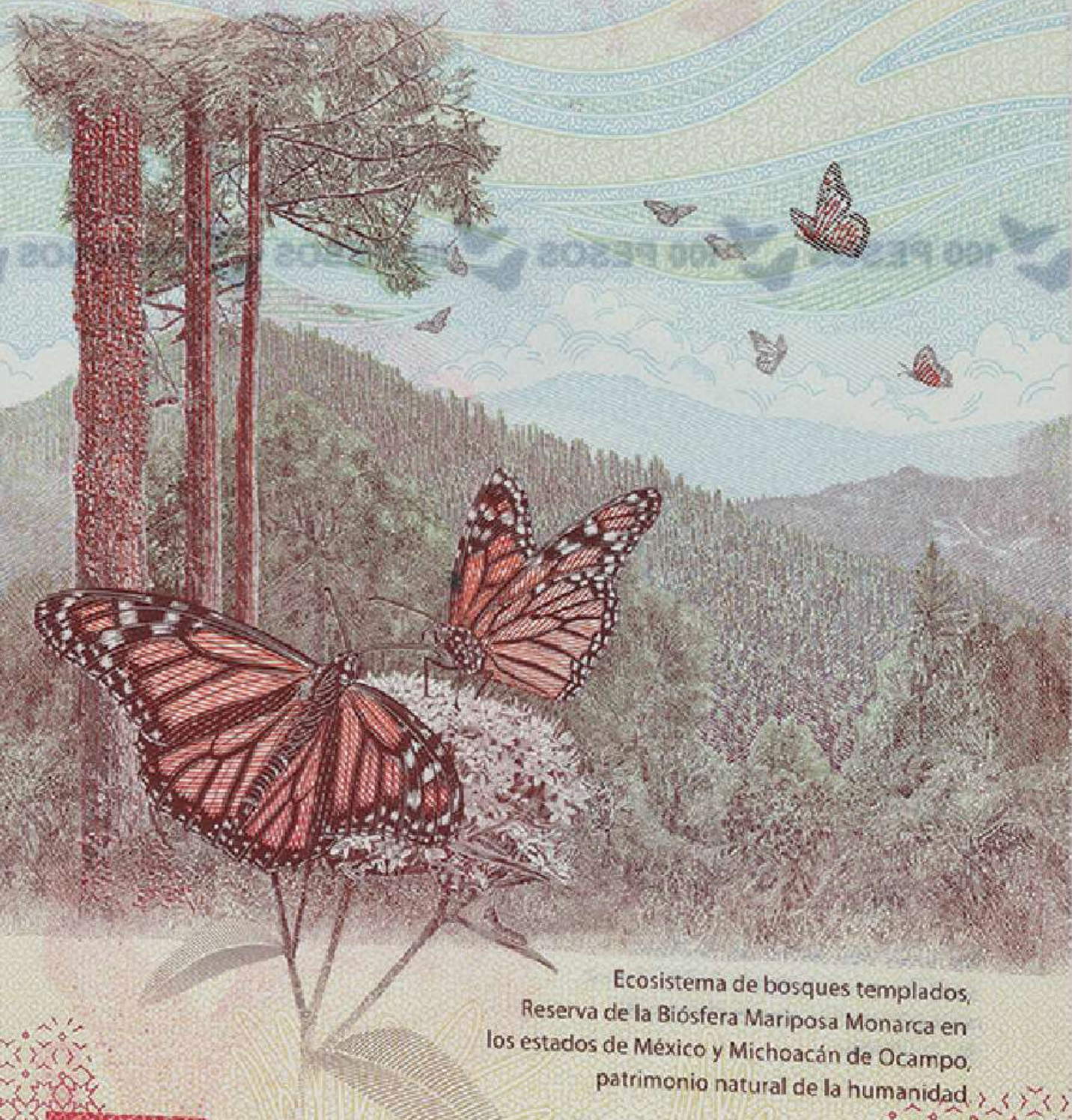 Mexico P139—2025 Commemorative of P134—100 Pesos 2024.06.27 UNC B724 W139 JEHC/IMP Butterflies