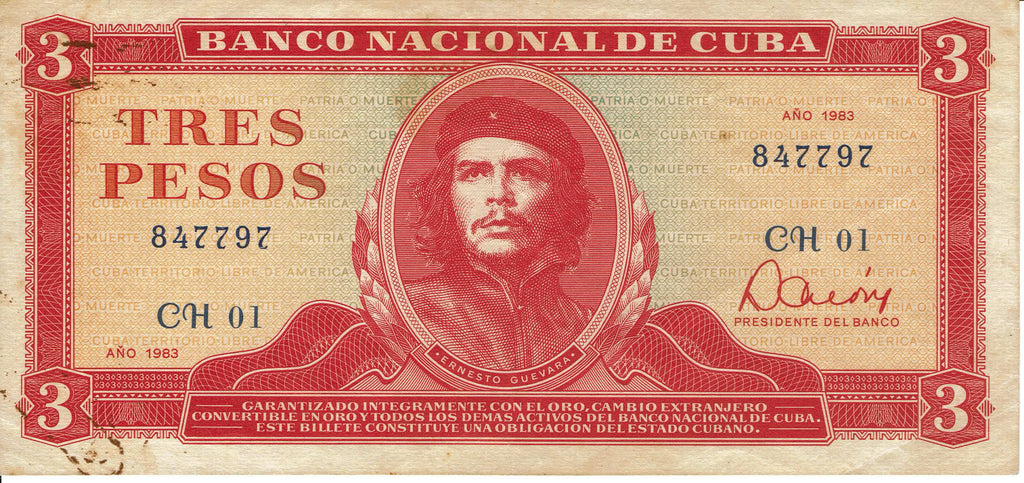 Caribbean P107a 3 pesos 1983 VF Ver Fine see images | Сhε Gυεναrα