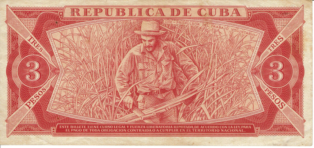 Caribbean P107a 3 pesos 1983 VF Ver Fine see images | Сhε Gυεναrα