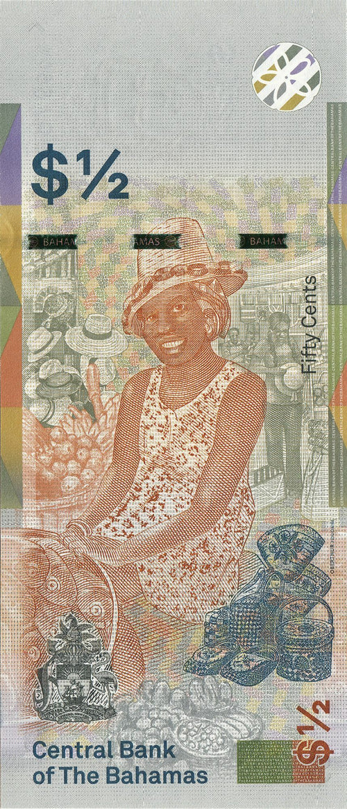 Bahamas P-WA77｜1/2 dollar｜50 cents｜2019 UNC｜Queen Elizabeth II｜Burmese Ruby Tiara