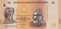 Zimbabwe P-116 20 ZiG 2026 UNC—Elephant—Zimbabwe Gold Currency