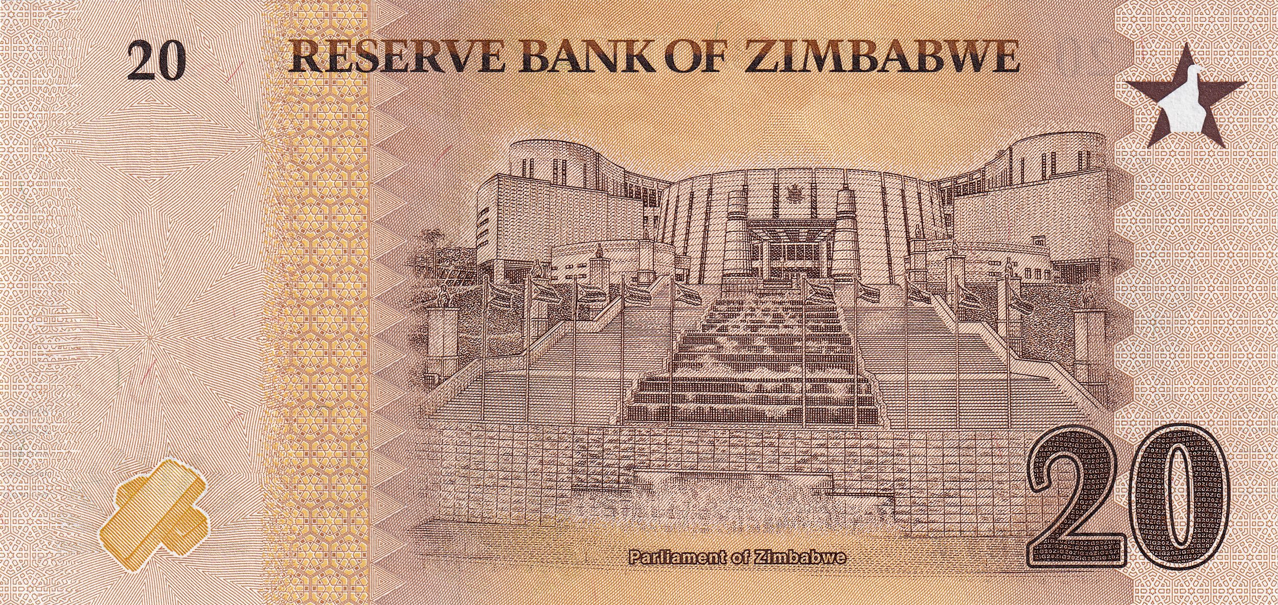 Zimbabwe P-116 20 ZiG 2026 UNC—Elephant—Zimbabwe Gold Currency
