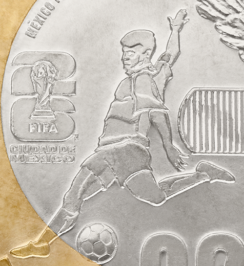 Mexico FIFA World Cup Set of 4 Bimetallic Coins 20 Pesos 2026 UNC—All 3 Cities + Jaguar/Butterflies