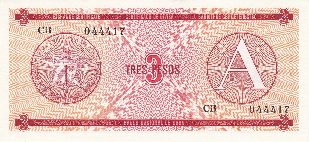 Caribbean | P-FX2 FX certificate Series A 3 Pesos 1985 UNC | San Pedro de la Roca Fort (1633) Santiago