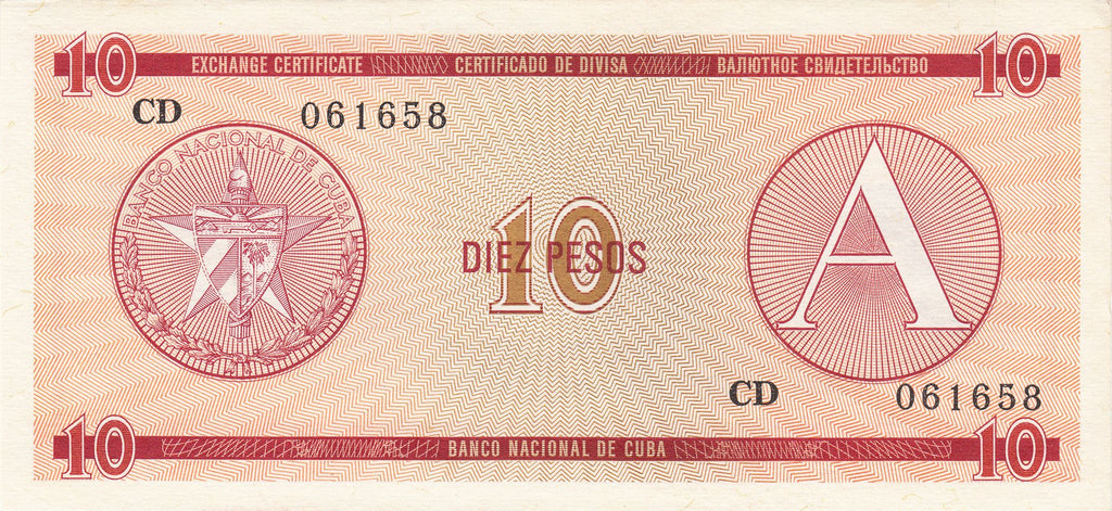 Caribbean | P-FX4 FX certificate Series A 10 Pesos 1985 UNC | Nuestra Señora de los Ángeles de Jagua Fort (1742) Ciεηfυεgοs