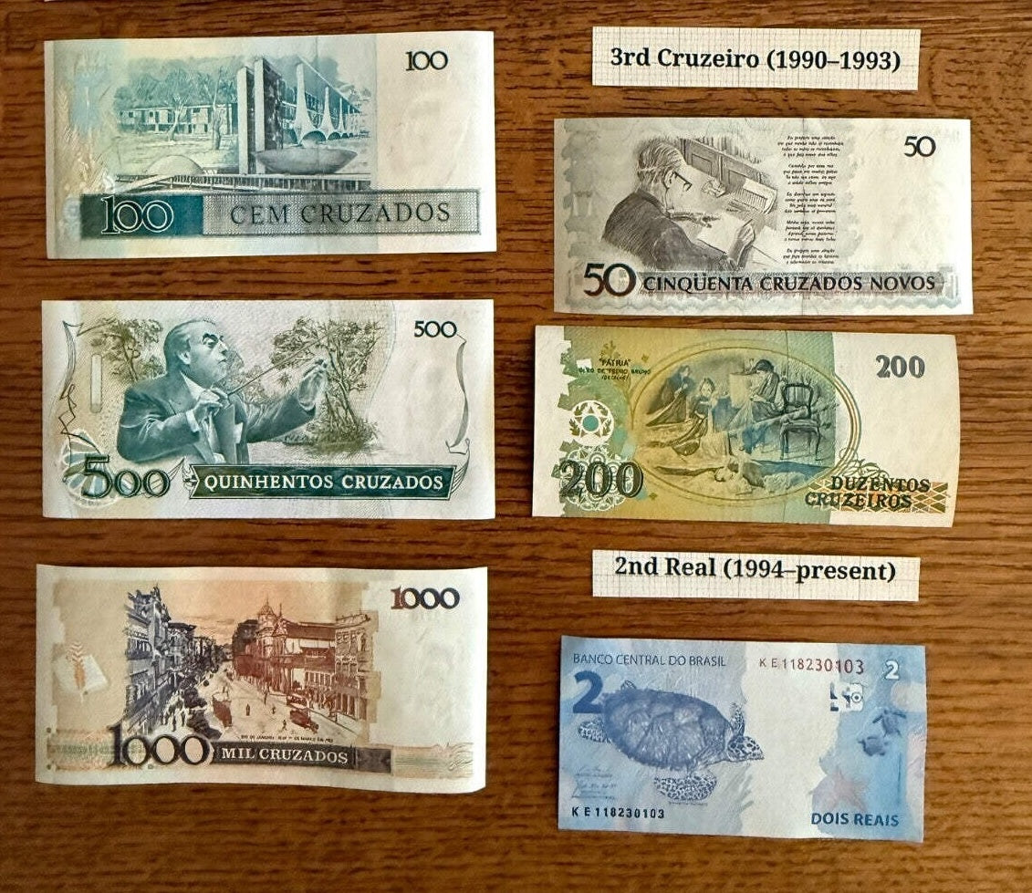 14 different Brazil banknotes paper money UNC AU XF