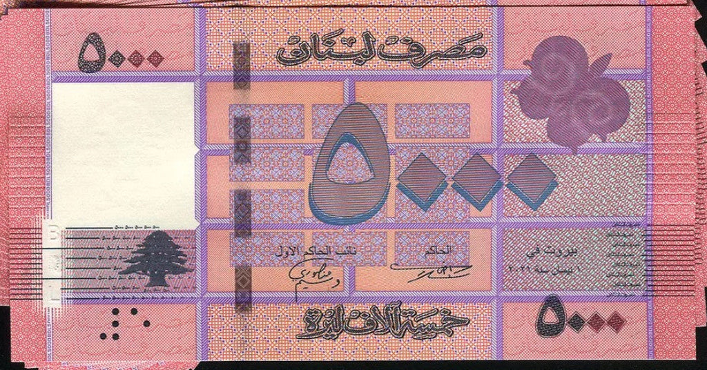 Lebanon 5000 Livres 2021 P-91 (UNC) 1 Note1
