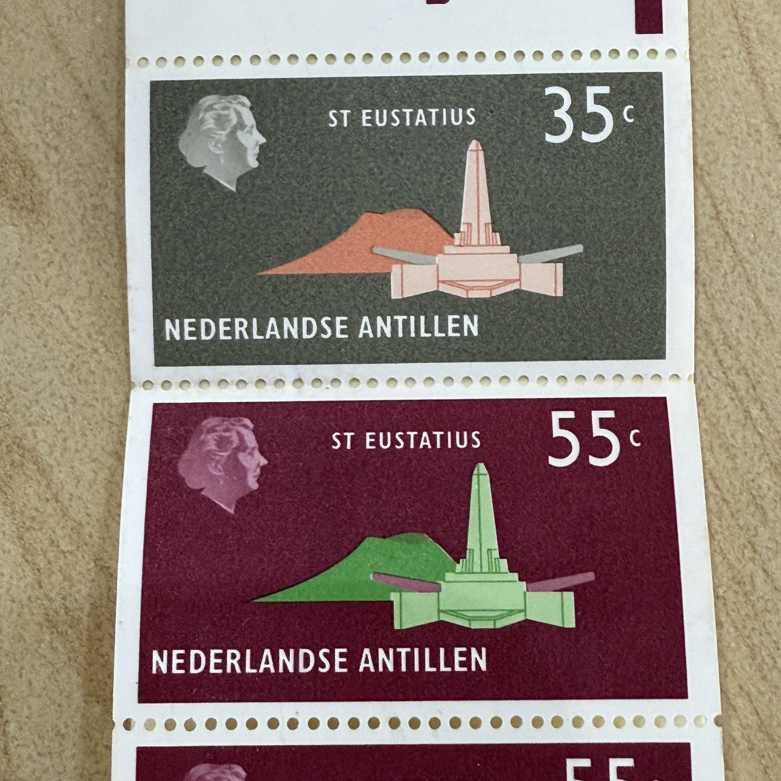 Netherlands Antilles 1977 Booklet MNH 1x35c #401 3x55c #403 St. Eustatius2