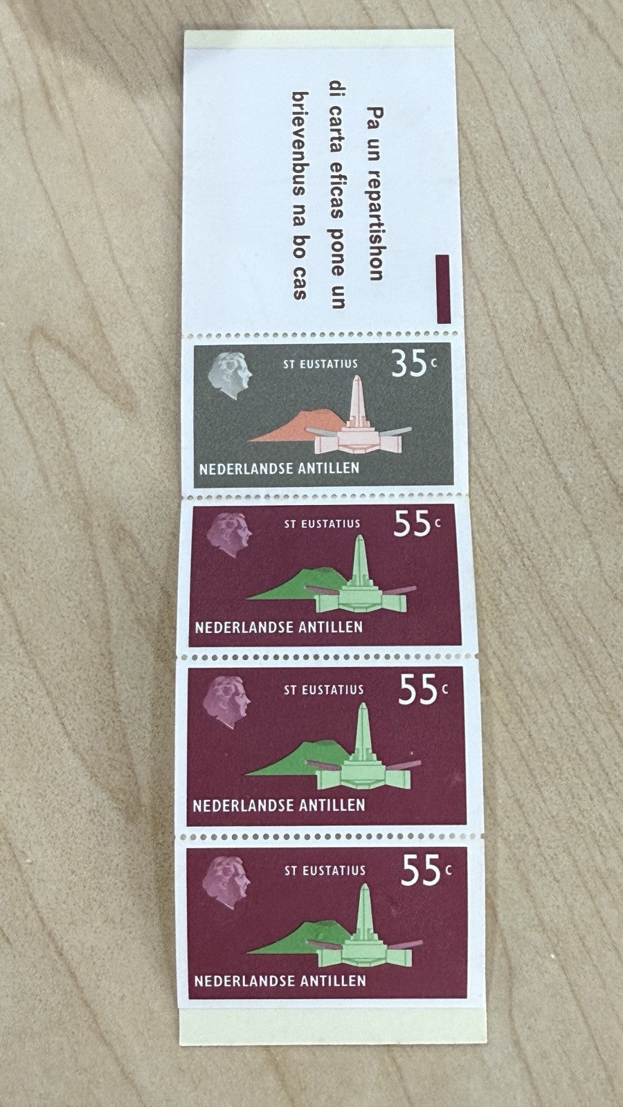 Netherlands Antilles 1977 Booklet MNH 1x35c #401 3x55c #403 St. Eustatius1