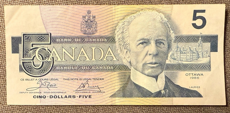 Canada 5 Dollars P-95a 1986 XF0